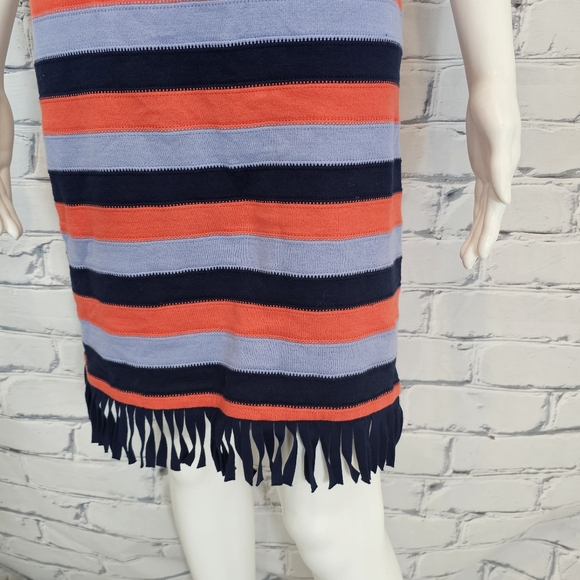 Tory Burch Arianna Striped Cotton Fringe Dress - Picture 6 of 8